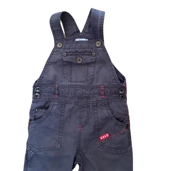Trois Moutons Charcoal Gray Cotton Overalls 2T - Picture 3 of 12